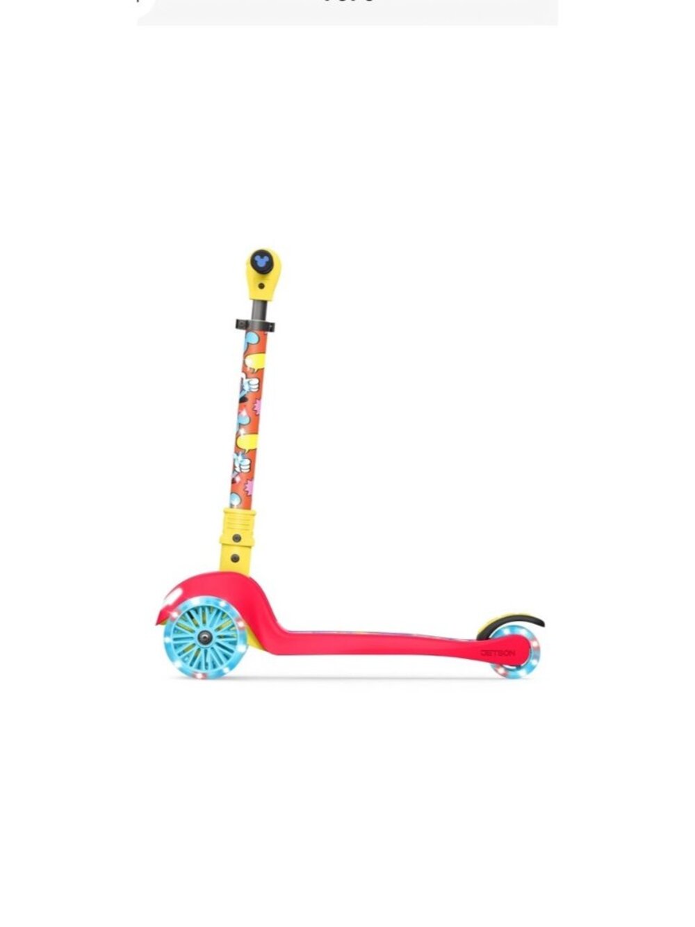 Scooter Kick 3 Wheel LED Lights Height Adjustable Foldable Jetson Mickey Kids